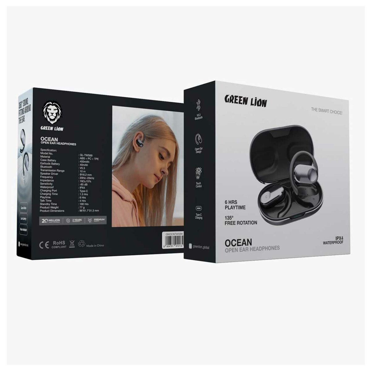 هندزفری القایی بی سیم گرین لاین مدل Green lion Ocean Open Ear Headphones
